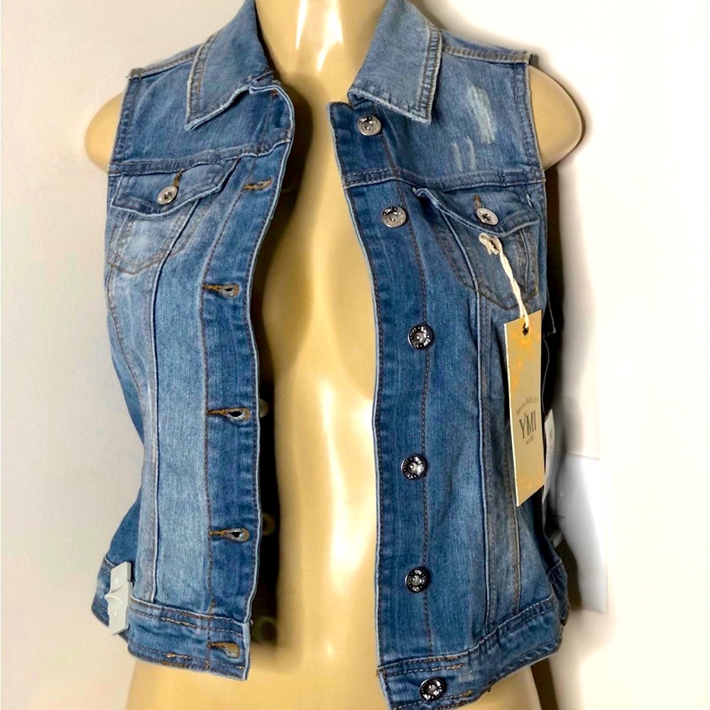 YMI jeans denim jacket vest.